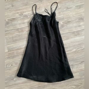 forever 21 black satin slip dress